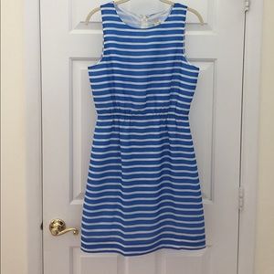 J. crew blue and white striped lined dress